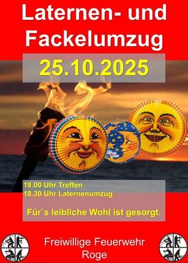 Laternen und Fackelumzug in Roge